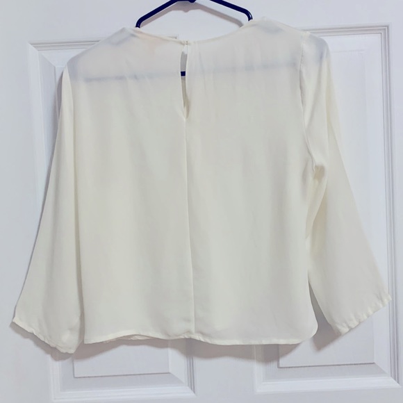 Rebecca Taylor 100% silk cream blouse size 6 - Picture 4 of 5